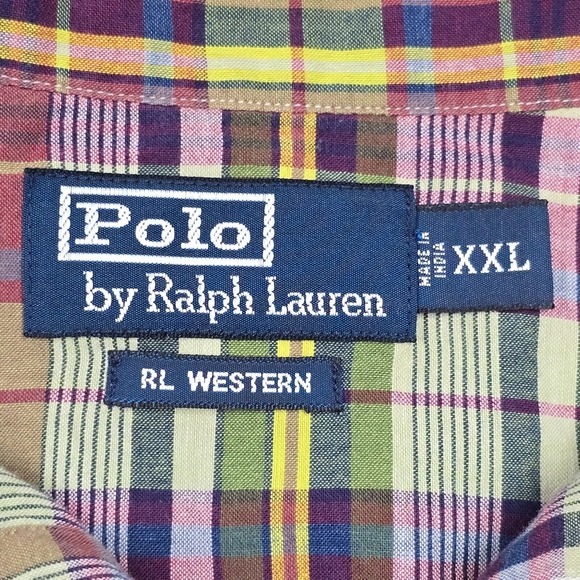 Vintage Polo Ralph Lauren Shirt Mens XXL Plaid RL Western Pearl Snap Cowboy - Picture 6 of 12